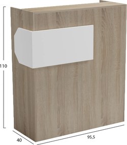 ΓΡΑΦΕΙΟ ΥΠΟΔΟΧΗΣ (RECEPTION) GAND HM2154.01 ΜΕΛΑΜΙΝΗ SONAMA/ΛΕΥΚΟ 95.5x40x110Υεκ