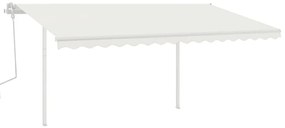 vidaXL Τέντα Συρόμενη Χειροκίνητη με LED Κρεμ 4 x 3,5 μ.