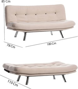 3-Seat Sofa-Bed Misa Small Sofabed v3 - Cream Cream
