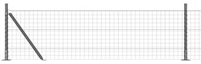 vidaXL Euro Fence με 7 Φλαντζαριστές Πόλους 0.6x10 μ Γαλβανισμένος Χάλυβας