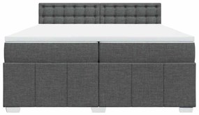 vidaXL Κρεβάτι Boxspring με Στρώμα Σκούρο Γκρι 200x200 εκ. Υφασμάτινο