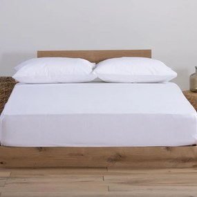 Σεντόνι Μακό Διπλό Με Λάστιχο (140x200+30) Nef-Nef Homeware Jersey Λευκό
