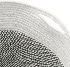 vidaXL Καλάθι Αποθήκευσης Γκρι και Λευκό Ø40 x 35 εκ. Βαμβακερό