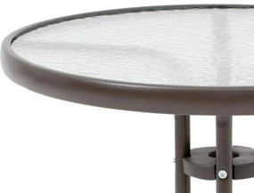 Τραπέζι 003 Fylliana Στρογγυλό Καφέ Φ80x70 εκ. 80x80x70 εκ.