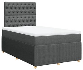 ΚΡΕΒΑΤΙ BOXSPRING ΜΕ ΣΤΡΩΜΑ ΣΚΟΥΡΟ ΓΚΡΙ 120X190 ΕΚ ΥΦΑΣΜΑΤΙΝΟ 3294303