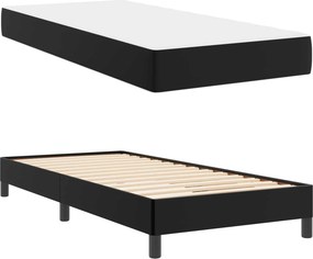 vidaXL Σκελετός Κρεβατιού με στρώμα Μαύρο 90 x 200 cm ύφασμα