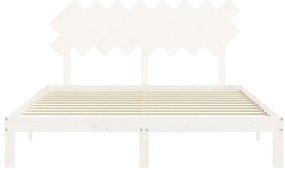 vidaXL Σκελετός Κρεβ. Χωρίς Στρώμα Λευκό 160x200 εκ Μασίφ Πεύκο