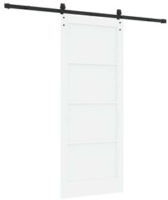 vidaXL Συρόμενη Πόρτα Λευκό και μαύρο 83 x 202 εκ.