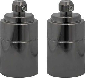 vidaXL Λαμπτήρες 2 τεμάχια γυαλιστερό μαύρο E27