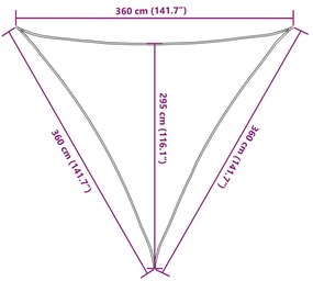 Σκίαστρο Ιστιοπλοΐας Γκρι 3,6x3,6x3,6μ. 100% Πολυεστέρας Oxford - Γκρι