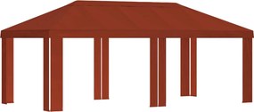 vidaXL Κάλυμμα Γκαζebo 6 x 3 m Τερακότα Πολυεστέρας 190 gsm
