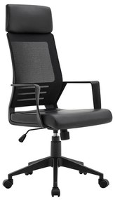 BF2500 Πολυθρόνα Γραφείου Διευθυντή Mesh Μαύρο - Pu Μαύρο 58x62x116/126cm ΕΟ607,1
