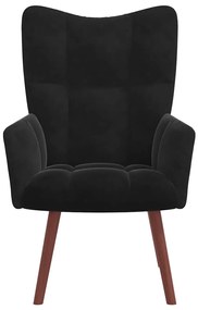 vidaXL Πολυθρόνα Relax Μαύρη Βελούδινη
