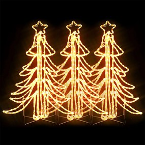 vidaXL Φιγούρες Χριστουγεν. Δέντρα LED 3 τεμ. Θερμό Λευκό 87x87x93 εκ.