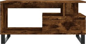 vidaXL Τραπεζάκι Σαλονιού Καπνιστή Δρυς 90x49x45 εκ. Επεξεργασμ. Ξύλο