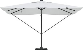 vidaXL Ομπρέλα ηλίου με φώτα λωρίδας LED Άμμος 352 x 251 x 265 εκ.