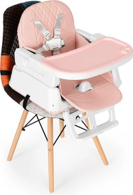 3-in-1 foldable children's feeding chair ECOTOYS pink