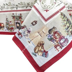 Τραπεζομάντηλο Χριστουγεννιάτικο 165x300 Joy Silver 1384 4101203455