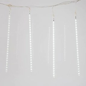 Eurolamp Βροχή 240 LED Ψυχρό Λευκό Με 5 Snowdrop 400x50cm IP44 Διαφανές Καλώδιο 600-11432