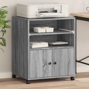 VidaXL Βάση Εκτυπωτή με Ρόδες Γκρι Sonoma 60 x 48 x 74 εκ.