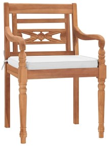 vidaXL Καρέκλες Batavia 2 τεμ. από Μασίφ Ξύλο Teak με Μαξιλάρια