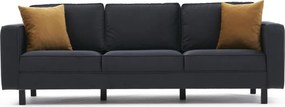 Τριθέσιος Καναπές Ανθρακί KALE VELVET 91x222x83