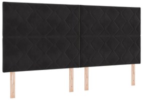 vidaXL LED Προσκέφαλο - Μαύρο Σχέδιο Διαμαντιών - 200 εκ - Βελούδινο