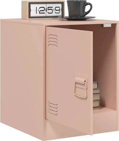 vidaXL Κομοδίνο Ροζ 34,5 x 39 x 44 εκ. από Χάλυβα