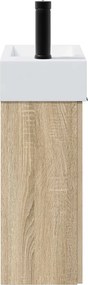 vidaXL Μονάδα μπάνιου με βρύση Sonoma Δρυς 45,5 x 22,5 x 84 εκ