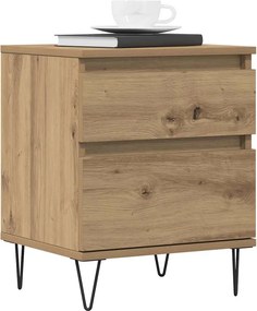 vidaXL Κομοδίνα 2 τεμ. τεχνίτης Δρυς 40 x 35 x 50 εκ από Επεξεργ. Ξύλο