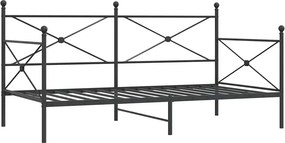 vidaXL Κρεβάτι ημέρας χωρίς στρώμα Μαύρο 107x203 cm Ατσάλι
