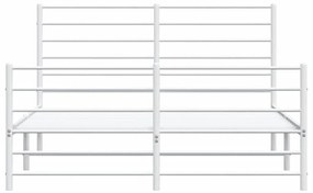 vidaXL Πλαίσιο Κρεβατιού με Κεφαλάρι&Ποδαρικό Λευκό 90x190 εκ. Μέταλλο