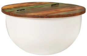 vidaXL Coffee Table White 50x27 cm Solid Wood Reclaimed - Λευκό