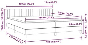 Κρεβάτι Boxspring με Στρώμα Ροζ 180x210 εκ. Βελούδινο - Ροζ