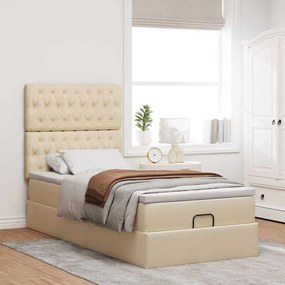 Οθωμανικό κρεβάτι με στρώμα Cream 100x200cm ύφασμα 3313221