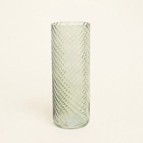 Beauty Home Γυάλινο Βάζο με Εφέ Στροβιλισμού 10cm x 26.5cm  Πράσινο
