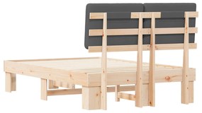 vidaXL Σκελετός Κρεβατιού με Επενδεδυμένο Κεφαλάρι Σκούρο Γκρι