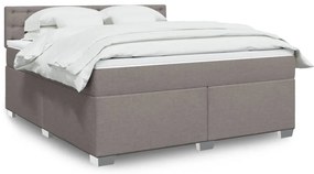 vidaXL Κρεβάτι Boxspring με Στρώμα Taupe 180x200 εκ. Υφασμάτινο