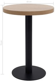 vidaXL Τραπέζι Bistro Ανοιχτό Καφέ 60 εκ. από MDF