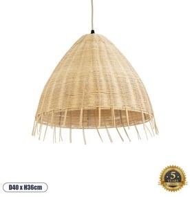 Boho Κρεμαστό Φωτιστικό Οροφής Μονόφωτο 01742 GloboStar-1742-Μπεζ 1742