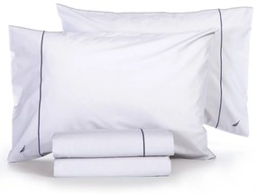 Σεντόνια Διπλά (Σετ) Nautica By Nef-Nef Homeware Nau Wave Solid Λευκό