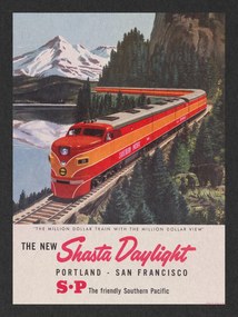 Εκτύπωση έργου τέχνης The New Shasta Daylight Train (Vintage Transport), (30 x 40 cm)
