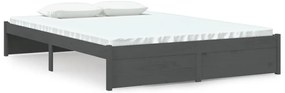 vidaXL Πλαίσιο Κρεβατιού Γκρι 140 x 190 εκ. από Μασίφ Ξύλο