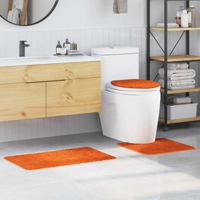 vidaXL Πατάκι μπάνιου 3 pcs Πορτοκαλί 50 x 50 cm Πολυπροπυλένιο