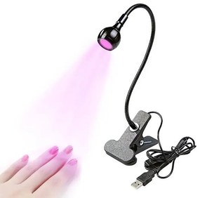 Mini USB Εύκαμπτη Λάμπα UV &amp; LED με Clip Στερέωσης 3W - Clip on UV lamp