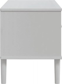 vidaXL Έπιπλο Τηλεόρασης SENJA Λευκό / Ρατάν 106x40x49 εκ. Μασίφ Πεύκο