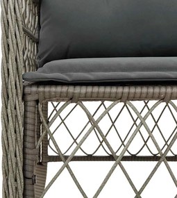 vidaXL Σετ Τραπεζαρίας Κήπου 9 τεμ. Γκρι Συνθ. Ρατάν με Μαξιλάρια