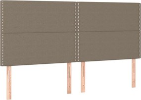 vidaXL Κρεβάτι Boxspring με Στρώμα Taupe 180x200 εκ. Υφασμάτινο
