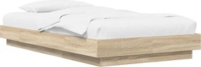 vidaXL Κρεβάτι δαπέδου Sonoma Δρυς 80 x 210 cm Επεξεργασμένο Ξύλο