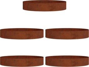 vidaXL Δακτύλιος γλάστρας 5 τμχ. Σκ rusty 120 x 120 x 20 εκ.